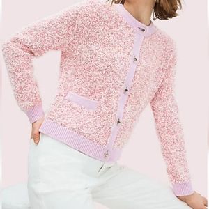 Kate Spade New York Pink with White Coconut Flake Design Girls Cardigan